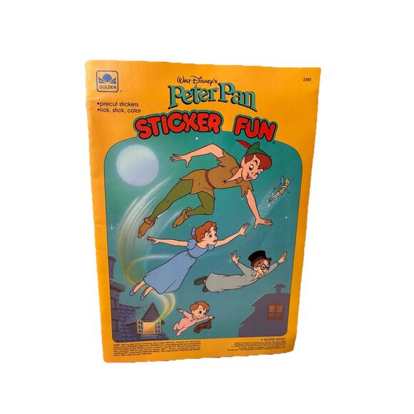 Walt Disney's Vintage PETER PAN STICKER FUN Brand New Unused GOLDEN BOOK 1989 - Picture 1 of 5